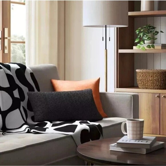 Threshold~Reversible Knit Geo Throw Blanket Black & White, 50" x 60"~NWT - Picture 5 of 5